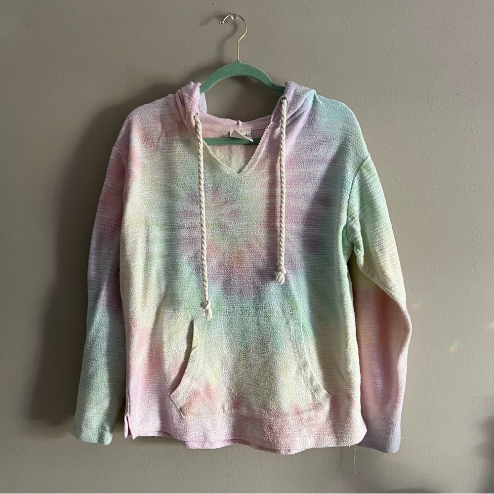 Dreamside Tie-Dye Pastel Beachy Hoodie Size L